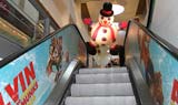 Snowman at the top of the escalator at Ocean Terminal Shopping Centre  -  Christmas 2011