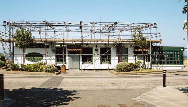 The Old Chain Pier with its roof removed following a fire  -  view from the south, May 2004