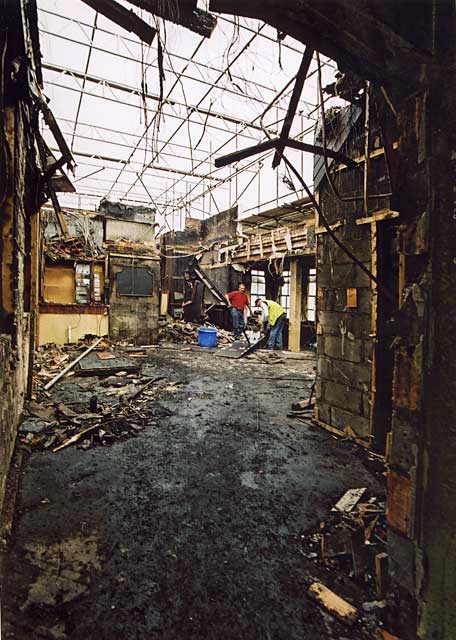 The Old Chain Pier with its roof removed following a fire  - Interior, June 2004
