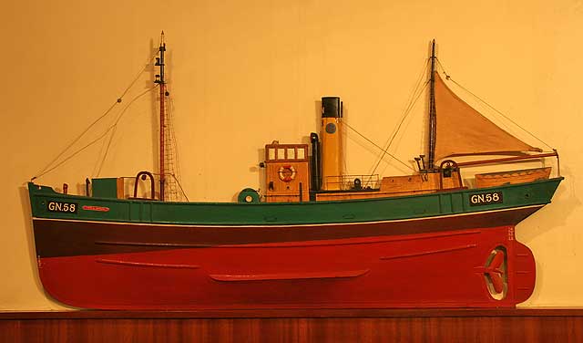 Model of the trawler, 'Thomas L Devlin'.  This model is on the wall of the Peacock Inn, close to Newhaven Harbour, Edinburgh