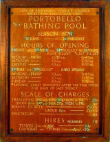 Portobello Open Air Bathing Pool  -  Notice Board, 1978