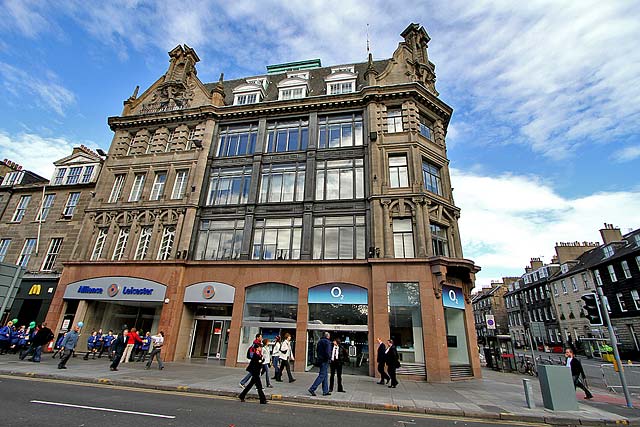 Princes Street Shops,   Nos 135-138 -  Photo taken on the day of the Pope's visit to Edinburgh  -  September 16, 2010