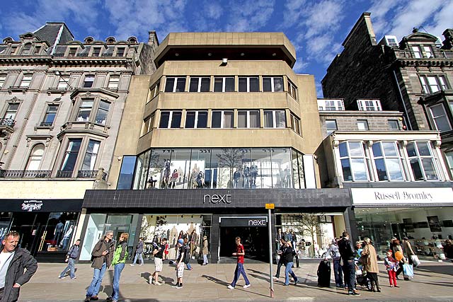 Princes Street Shops,   Nos 106-109 -  Photo taken on the day of the Pope's visit to Edinburgh  -  September 16, 2010