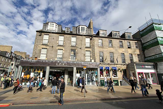 Princes Street Shops, 94-98 -  Photo taken on the day of the Pope's visit to Edinburgh  -  September 16, 2010