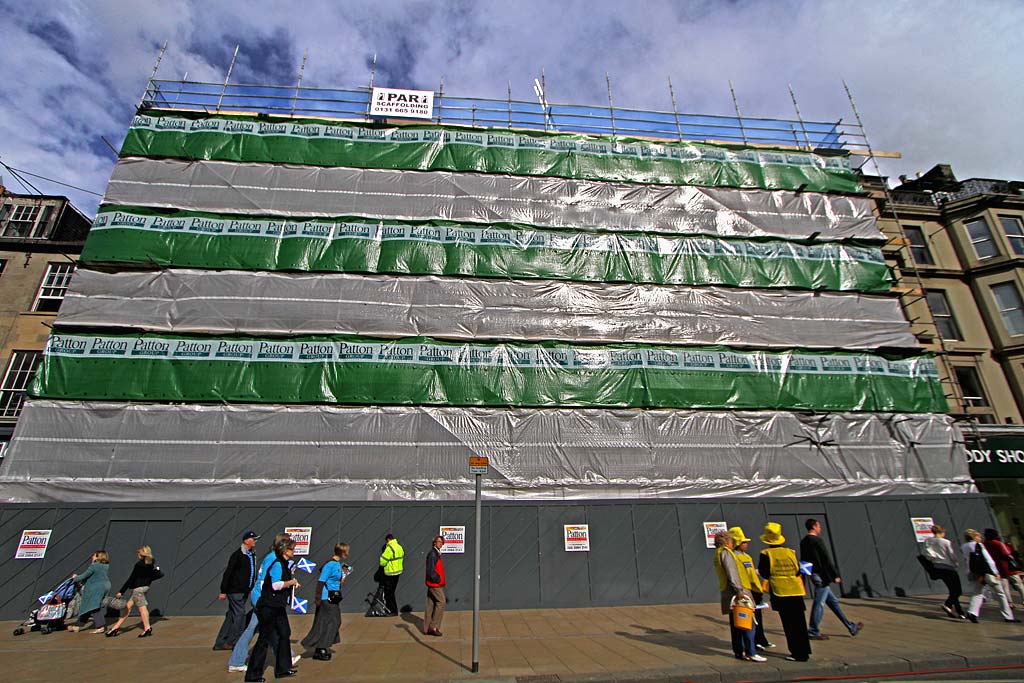 Princes Street Shops, Nos 91-93  -  Photo taken on the day of the Pope's visit to Edinburgh  -  September 16, 2010