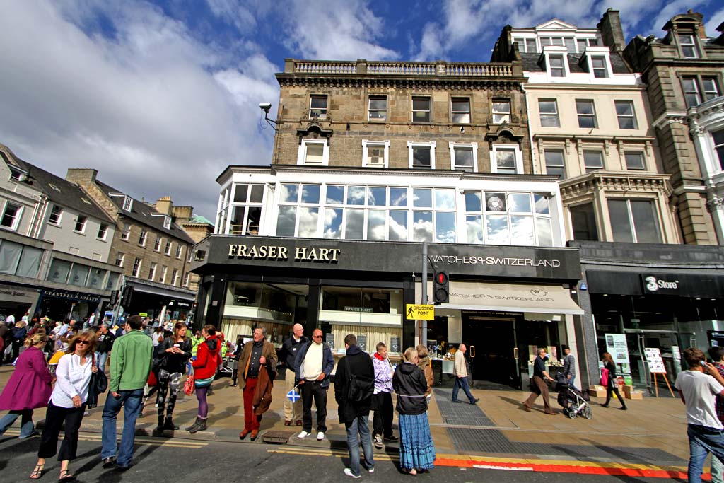 Princes Street Shops, Nos 74-77  -  Photo taken on the day of the Pope's visit to Edinburgh  -  September 16, 2010