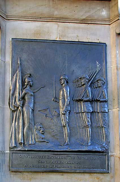 Detail on the base of the Statue to Queen Victoria at the Foot of Leith Walk