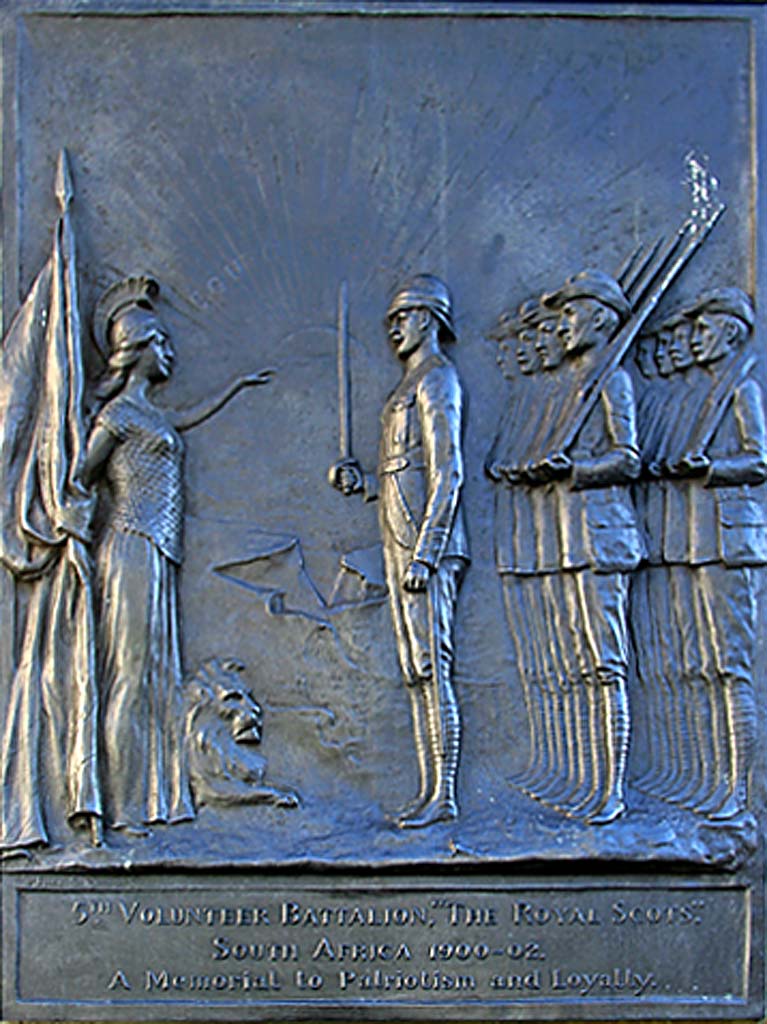 Detail on the base of the Statue to Queen Victoria at the Foot of Leith Walk