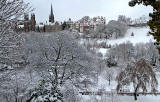 Princes Street Gardens and Ramsay Garden in the snow  -  Novembe 2010