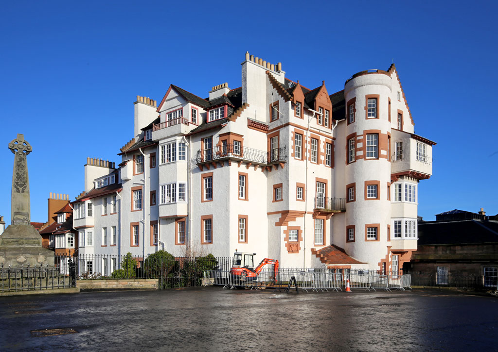 Ramsay Garden  -  View from Edinburgh Casdtle Esplanade  -  January 2013