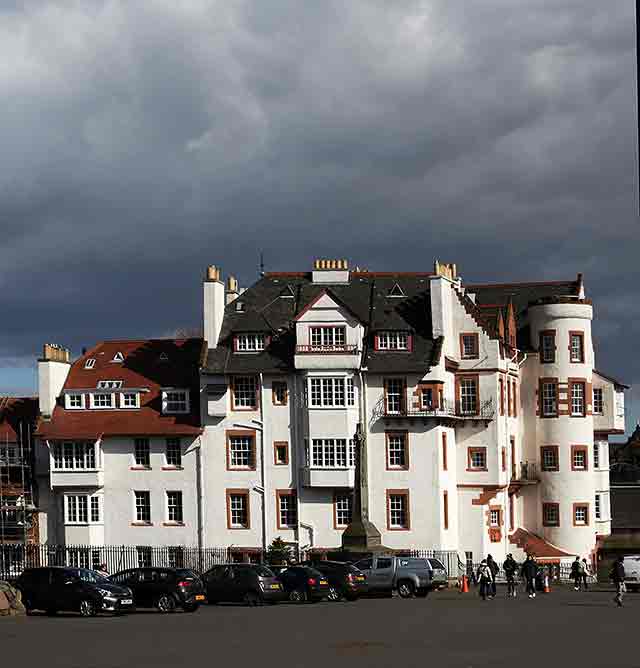 Ramsay Garden  -  View from Edinburgh Casdtle Esplanade  -  March 2015