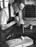 Andrew White working in the Bookbinding Dept at Register House in the 1950s