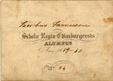 Royal High School  -  Scholar's Pass issued in 1859  -   The back of the Pass