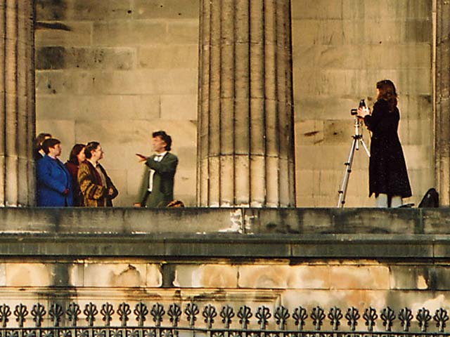 Photograph by Peter Stubbs  -  Edinburgh  -  23 November 2002  -  Zoom in to photographer at work following the SNPC Forum