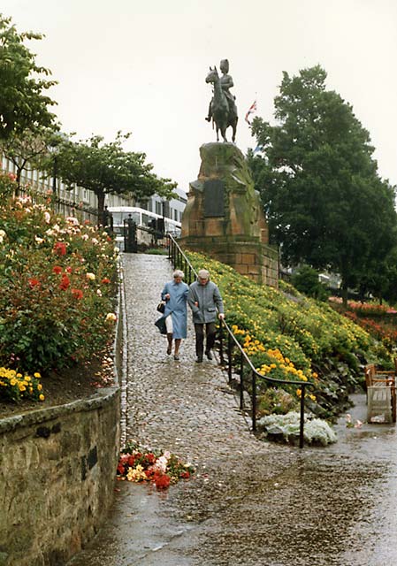 Royal Scots Greys' memorial statue  -  West Princes Street Gardens  - September 1987