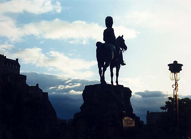 Royal Scots Greys' memorial statue  -  West Princes Street Gardens  - September 1987