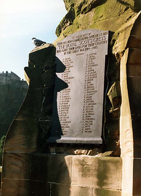 Royal Scots Greys' memorial statue  -  West Princes Street Gardens  -  October 1987