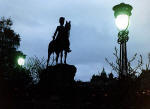 Royal Scots Greys' memorial statue  -  West Princes Street Gardens  - December 1987