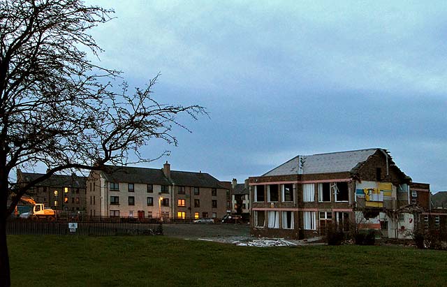 Demolition of Royston Primary School, Boswall Parkway - November 2010