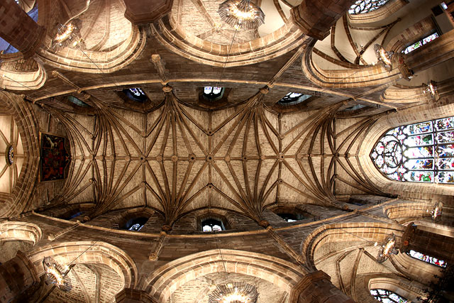 St Giles Church, Edinburgh  -  Ceiling in the NE corner of the Church