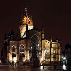 St Giles Church, High Street, Edinburgh  -  Wet Weather, January 2014