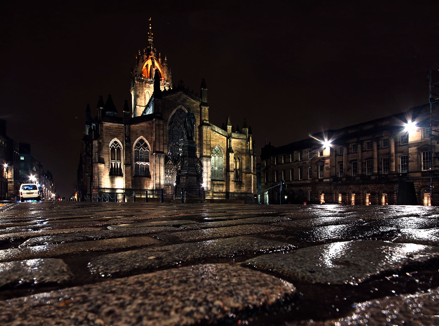 St Giles Church, High Street, Edinburgh  -  Wet Weather, January 2014