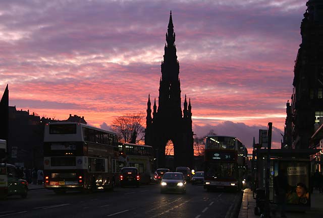 The Scott Monument from the East End of Princes Street  -  4.50pm on January 26, 2007