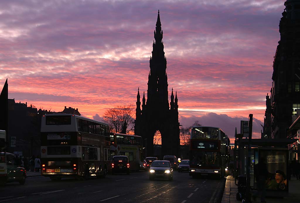 The Scott Monument from the East End of Princes Street  -  4.50pm on January 26, 2007