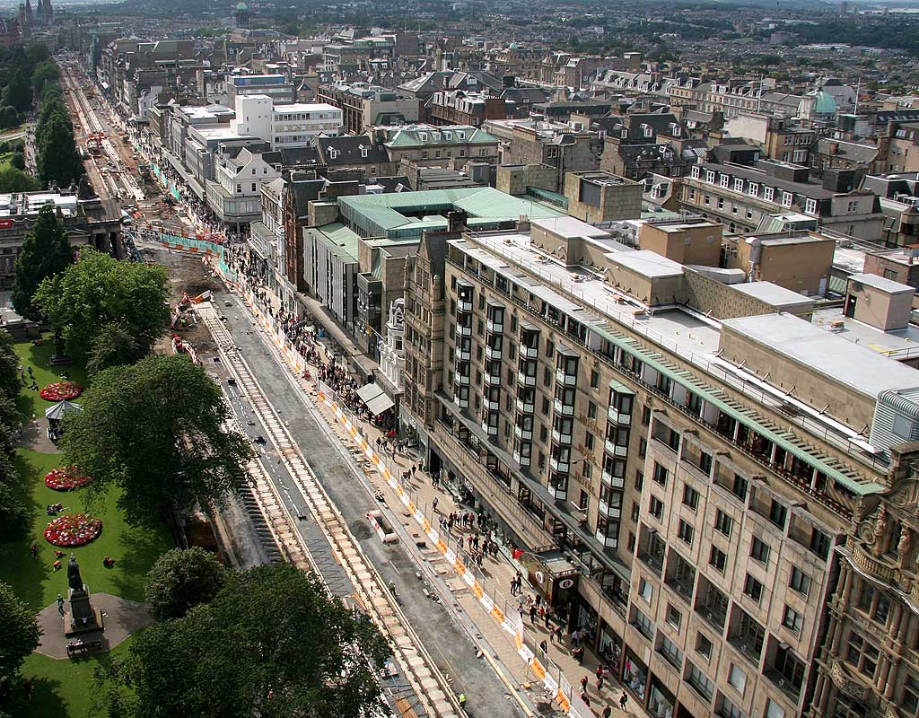 View from the Scott Monument, looking west -  August 2009