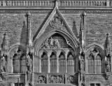 Part of the frontage of the Scottish National Portrait Gallery, Queen Street, Edinburgh  -  Photographed from the top of an open-top bus