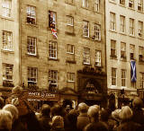 Crowds in the Royal Mile on the day of the Official Opening of the Scottish Parliament -  9 October 2004