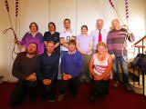 St Andrew's & St George's West Church  -  Ten change ringers take a break