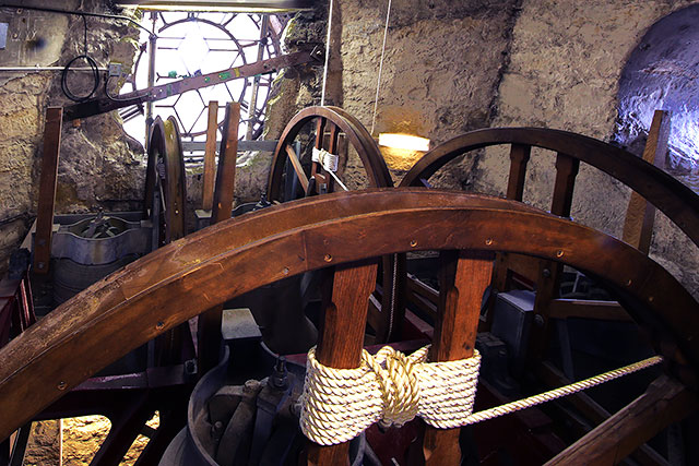 Bell Wheels and Clock Face in the tower of St Andrew's and St George's West Church, George Street, Edinburgh