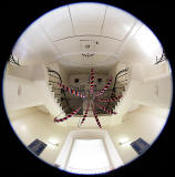 Fisheye view:  Bell Ropes and Staircases, in the tower of St Andrew's and St George's West Church, George Street, Edinburgh