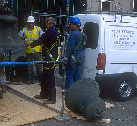 St Andrew's & St George's Church  -  September 2003  -  Removing the Bells - 10