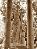 Statue to Hygieia, Greek goddess of health, in the center of the temple above St Bernard's Well, Stockbridge, Edinburgh