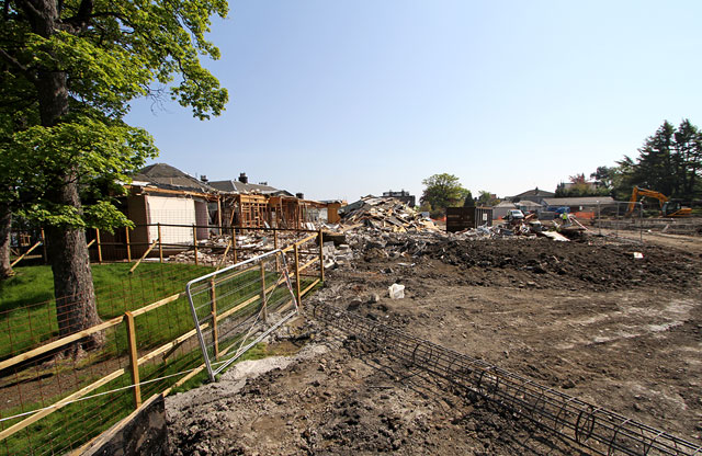 St Columba's Hospice  -  Demolition of Old Hospice  -  View from the west, May 2012