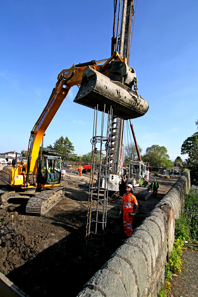 St Columba's Hospice  -  Piling work -  Looking SSE across the site  -  May 2012