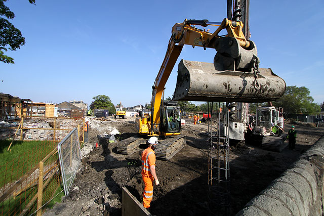 St Columba's Hospice  -  Piling work -  Looking SE across the site  -  May 2012