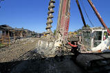 St Columba's Hospice  -  Piling work -  View from the west, May 2012