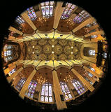 St John's Church, Edinburgh West End, looking up  -  Photo taken with a fisheye lens  -  November 2014