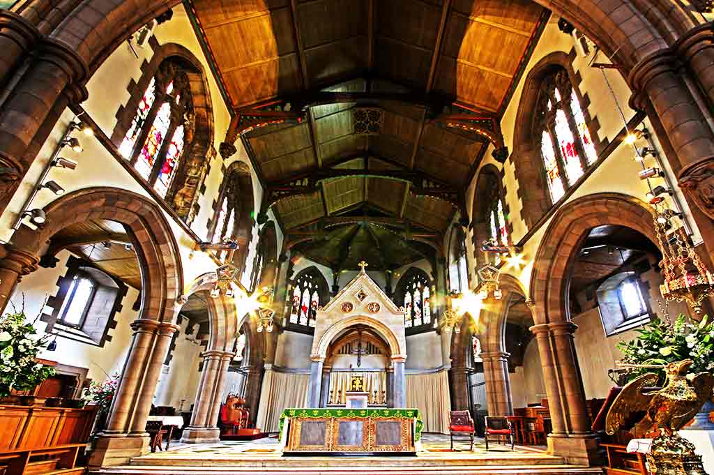 St Mary's RC Cathedral, beside the roundabout at the top of Broughhton Street, Edinburgh