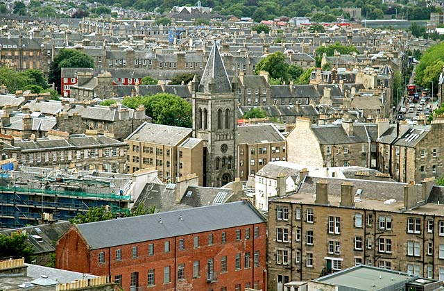 View from the top of the tower at St Stephen's Church, Stockbridge, looking west to Stockbridge - 2010