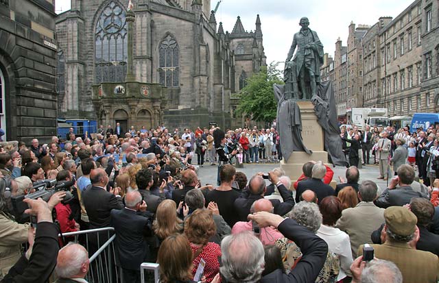 Unveiling of Statue of Adam Smith, beside the Mercat Cross in the Royal Mile  -  July 4, 2008