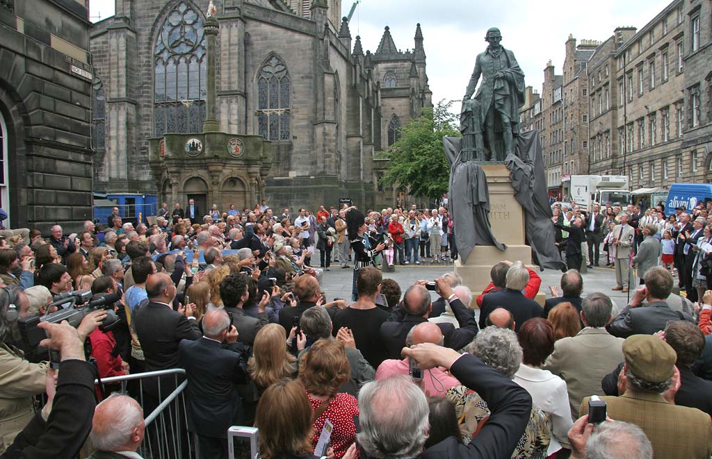 Unveiling of Statue of Adam Smith, beside the Mercat Cross in the Royal Mile  -  July 4, 2008