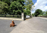 One of the live-size cast iron figures in the artwork '6 Times' by Antony Gormley.  The statues are sited, most in the Water of Leith, between the Scottish National Gallery of Modern Art and Leith Docks