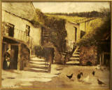 Upper Spylaw Mill  -  Edinburgh Merchant Company painting  -  Hens in the yard
