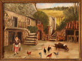 Upper Spylaw Mill  -  Painting by Dodds  -  Hens in the yard