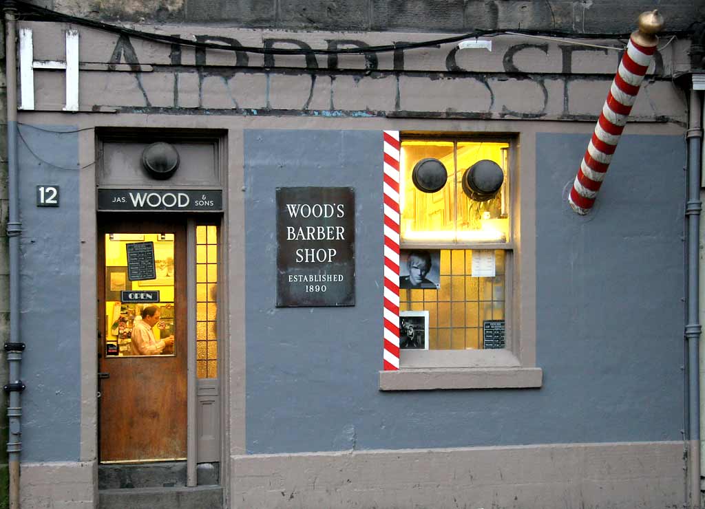 James Wood & Sons, Barber's Shop  -  12 Drummond Street