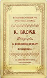 Richard Stuart Brown  -  Back of Carte de Visite No 13  -  Studio at 16 Brougham Street